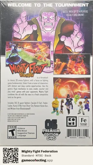 Mighty Fight Federation Nintendo Switch, NTSC box back