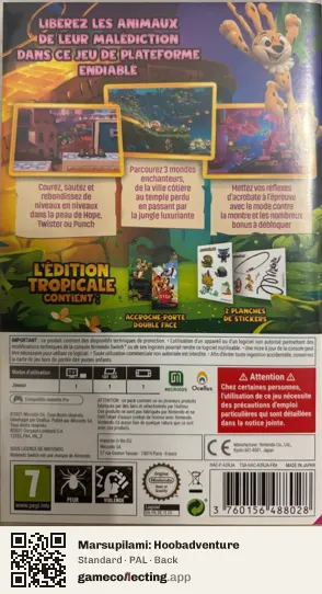 Marsupilami: Hoobadventure Nintendo Switch, PAL box back