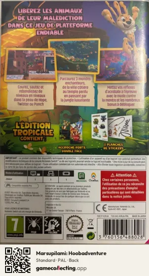 Marsupilami: Hoobadventure Nintendo Switch, PAL box back