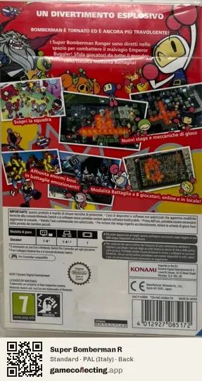 Super Bomberman R Nintendo Switch, Italy box back