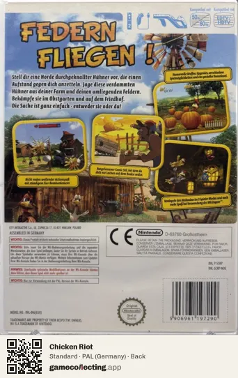 Chicken Riot Nintendo Wii, Germany box back