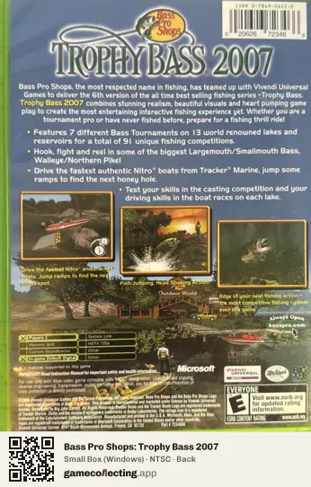 Bass Pro Shops: Trophy Bass 2007 Computer, NTSC box back