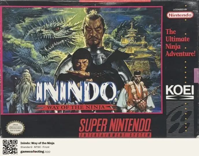 Inindo: Way of the Ninja Super Nintendo Entertainment System, NTSC box front