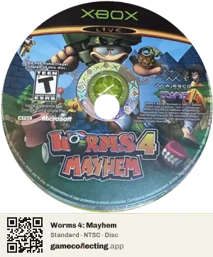 Worms 4: Mayhem Xbox, NTSC disc