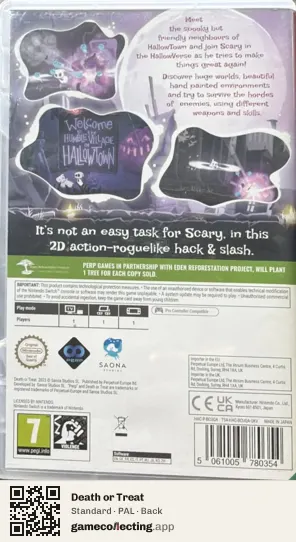 Death or Treat Nintendo Switch, PAL box back