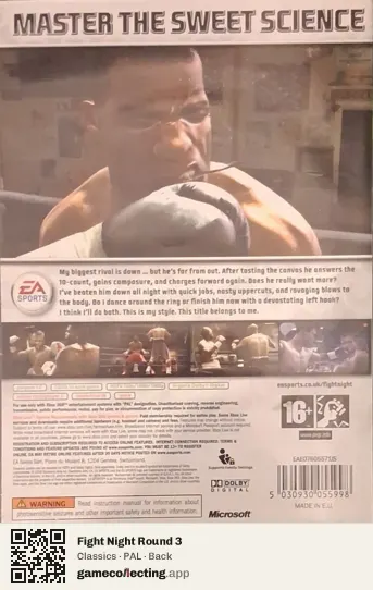 Fight Night Round 3 Xbox 360, PAL box back