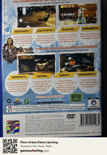 Flow: Urban Dance Uprising PlayStation 2, Italy box back