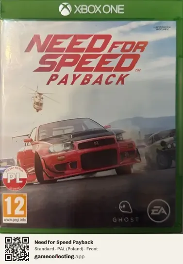 Need for Speed Payback Xbox One, Poland box front