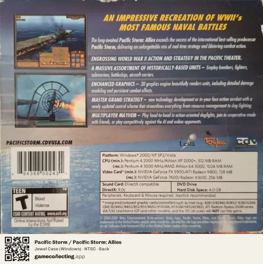 Pacific Storm / Pacific Storm: Allies Computer, NTSC box back
