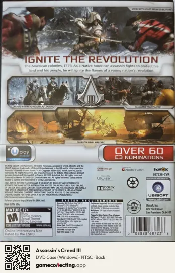 Assassin's Creed III Computer, NTSC box back
