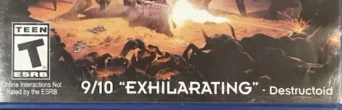 Helldivers, the ESRB box on its front