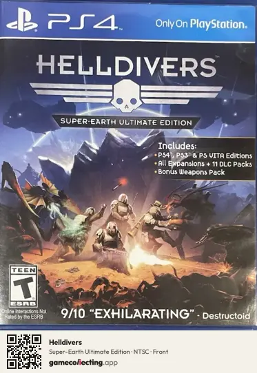 Helldivers PlayStation 4, NTSC box front
