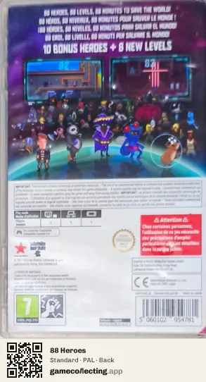 88 Heroes Nintendo Switch, PAL box back