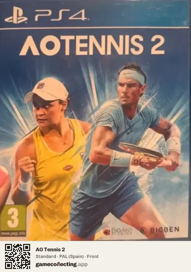 AO Tennis 2 PlayStation 4, Spain box front