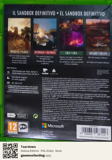 Teardown Xbox Series X, Italy box back