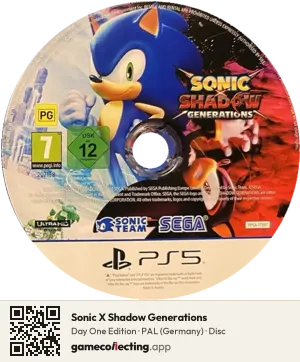 Sonic X Shadow Generations PlayStation 5, PAL disc