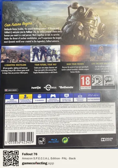 Fallout 76 PlayStation 4, PAL box back