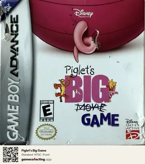 Piglet's Big Game Game Boy Advance, NTSC box front