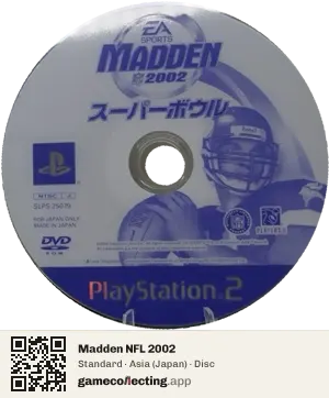 Madden NFL 2002 PlayStation 2, Asia disc