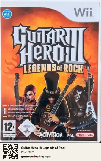 Guitar Hero III: Legends of Rock Nintendo Wii, PAL box front