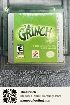 The Grinch Game Boy Color, NTSC cartridge label