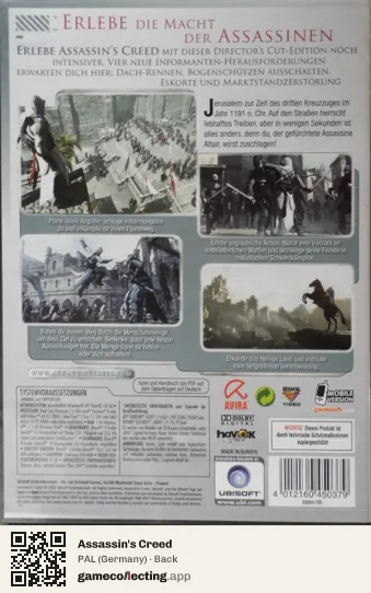 Assassin's Creed Computer, Germany box back