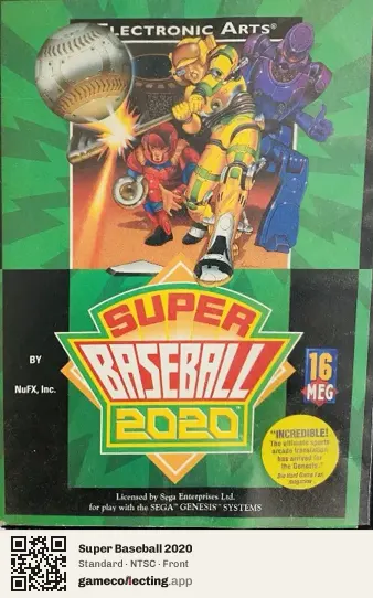 Super Baseball 2020 Sega Mega Drive / Genesis, NTSC box front