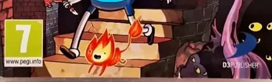 Adventure Time: Explore the Dungeon Because I Don't Know!, the PEGI square on its front