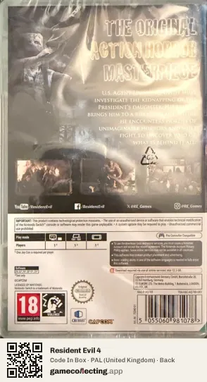 Resident Evil 4 Nintendo Switch, United Kingdom box back