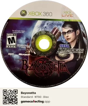 Bayonetta Xbox 360, NTSC disc