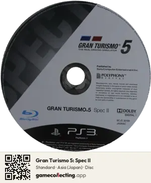 Gran Turismo 5: Spec II PlayStation 3, Asia disc
