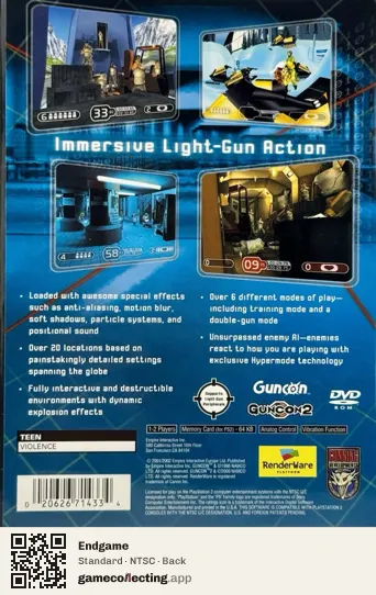 Endgame PlayStation 2, NTSC box back