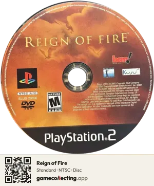 Reign of Fire PlayStation 2, NTSC disc