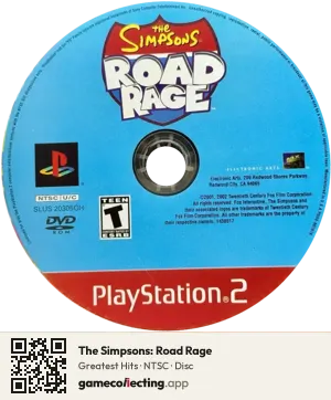 The Simpsons: Road Rage PlayStation 2, NTSC disc