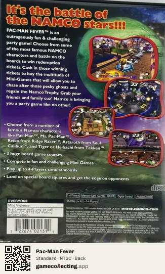 Pac-Man Fever PlayStation 2, NTSC box back