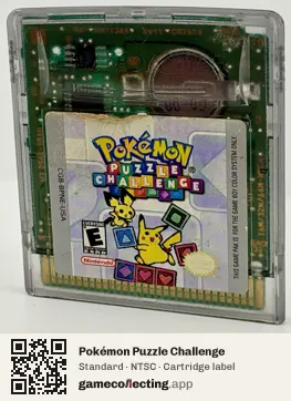 Pokémon Puzzle Challenge Game Boy Color, NTSC cartridge label