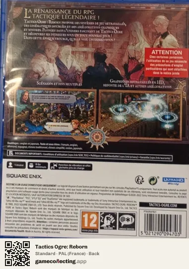Tactics Ogre: Reborn PlayStation 5, France box back