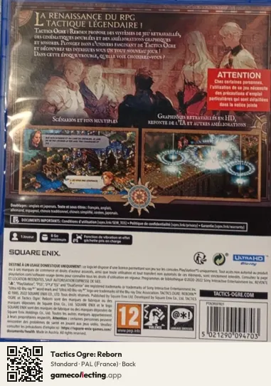 Tactics Ogre: Reborn PlayStation 5, France box back