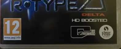 R-Type Delta: HD Boosted, the USK square on its front