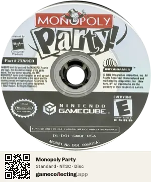 Monopoly Party Nintendo GameCube, NTSC disc