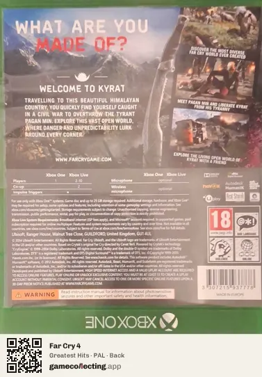 Far Cry 4 Xbox One, PAL box back