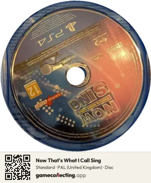 Now That's What I Call Sing PlayStation 4, PAL disc