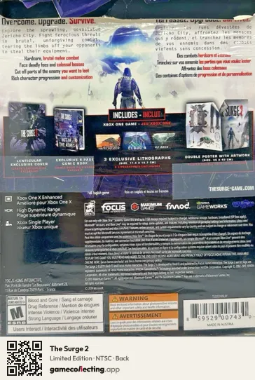 The Surge 2 Xbox One, NTSC box back