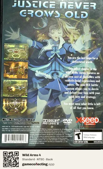 Wild Arms 4 PlayStation 2, NTSC box back