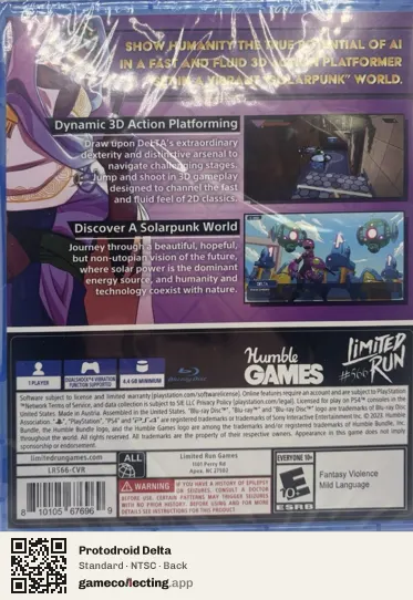 Protodroid Delta PlayStation 4, NTSC box back