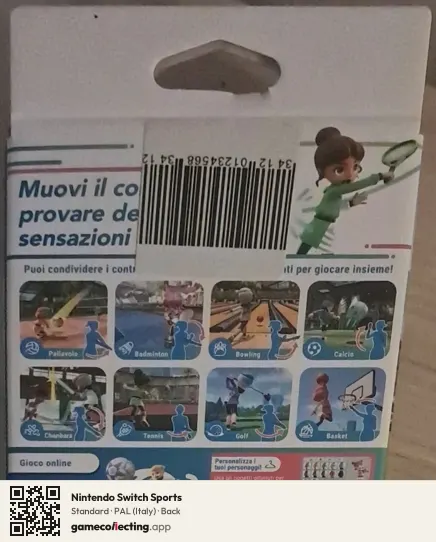 Nintendo Switch Sports Nintendo Switch, Italy box back