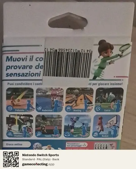 Nintendo Switch Sports Nintendo Switch, Italy box back