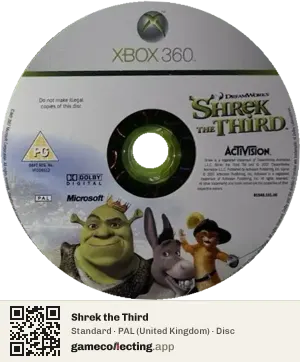 Shrek the Third Xbox 360, PAL disc