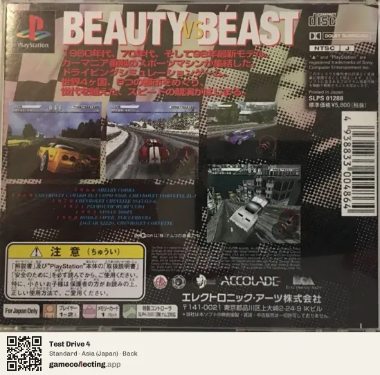 Test Drive 4 PlayStation, Asia box back