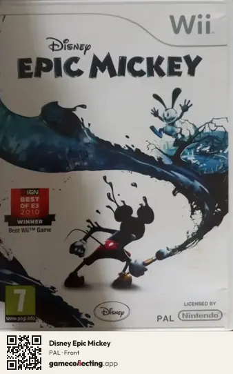 Disney Epic Mickey Nintendo Wii, PAL box front